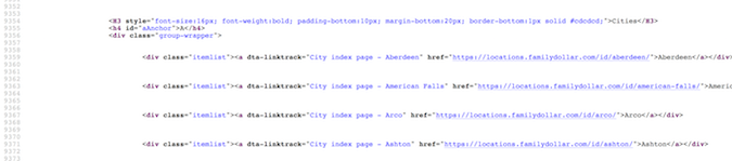 Family Dollar page source code