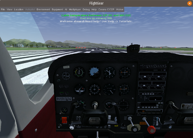 FlightGear cockpit view