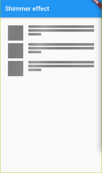 Flutter Shimmer Effect plugin