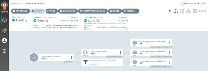 Argo CD application deployment