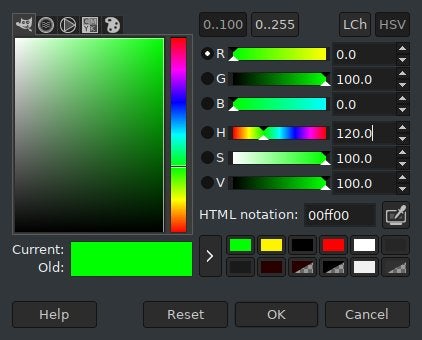 Setting color values