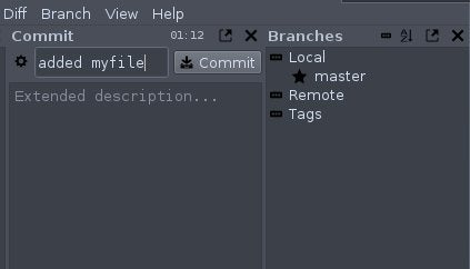 Committing a file in Git-cola