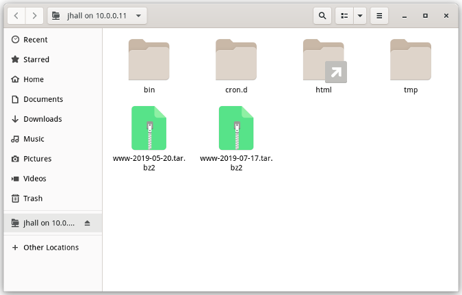 GNOME file manager connection