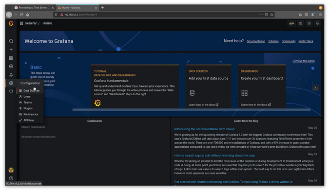 Configure data source option