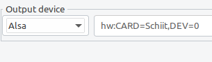 Setting the ALSA output device