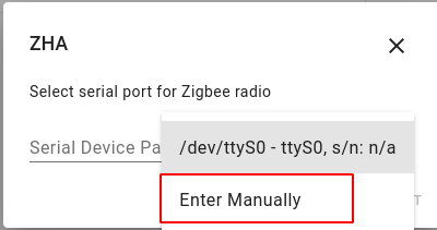 Enter device manually