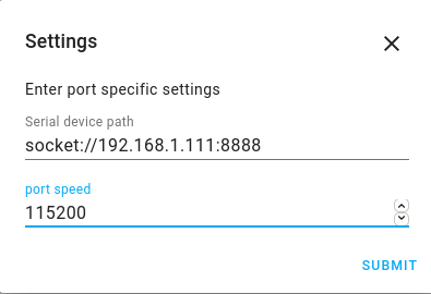 IP, port, and speed numbers