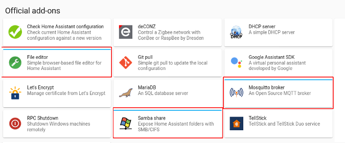 Home Assistant official add-ons