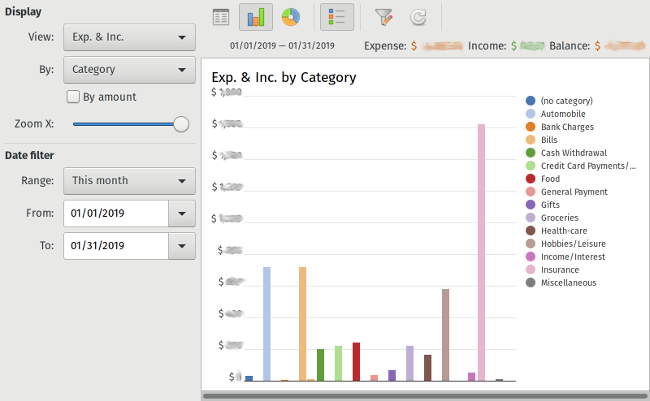 HomeBank income and expense report