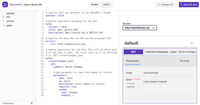 Verifying spec definition in Insomnia