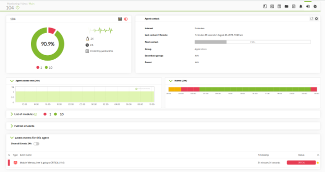 Console monitoring a Linux agent