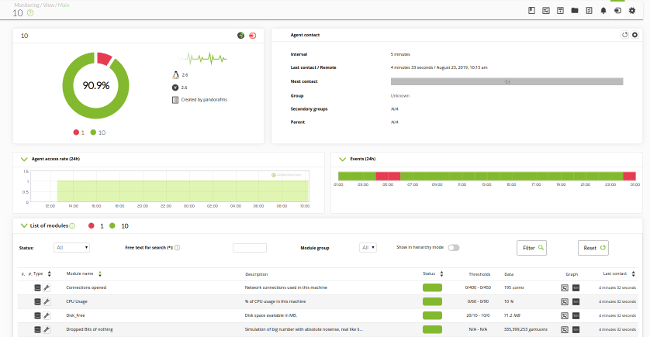 Console showing firewall monitoring