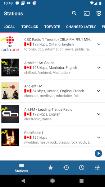 Streaming internet radio with RadioDroid 