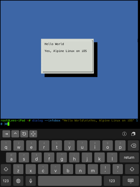 Alpine Linux op iOS