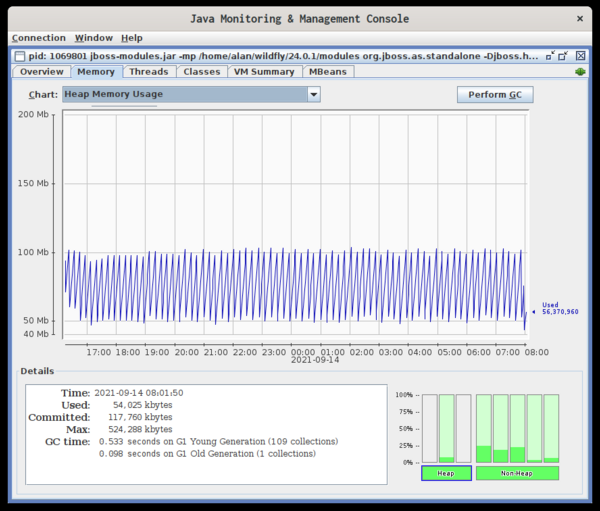 jconsole memory tab