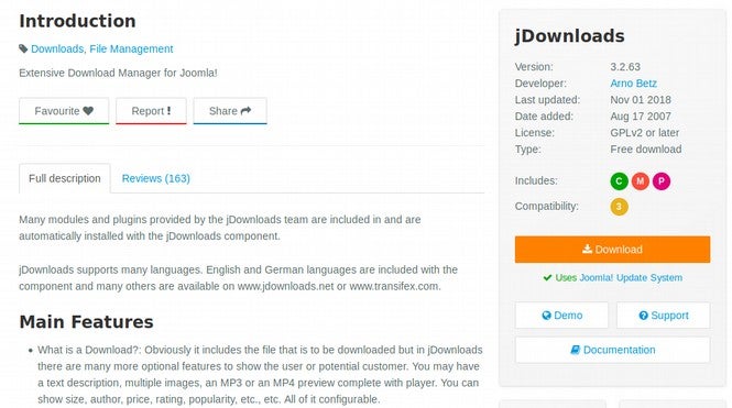 jDownloads detail page