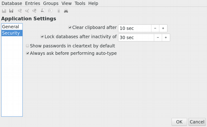 Locking the database after inactivity