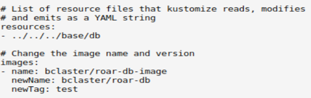 kustomization.yaml file for an image transformer