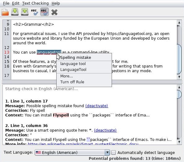 Open source alternatives to Grammarly for word processing 