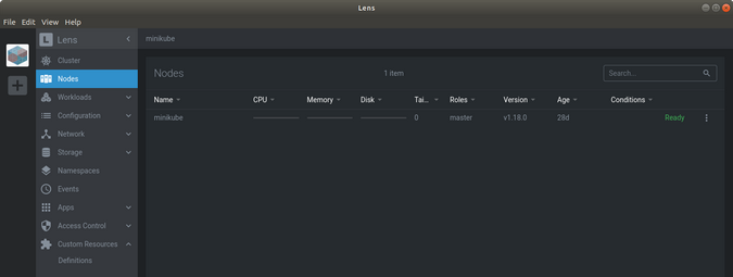 Lens Nodes menu