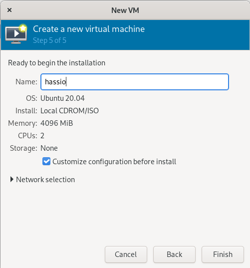 Customize configuration before install option