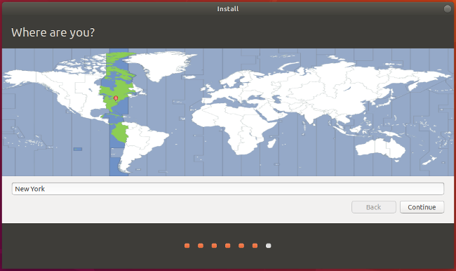 Select location in Ubuntu