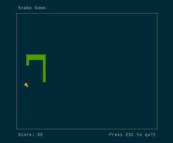Animated snake game