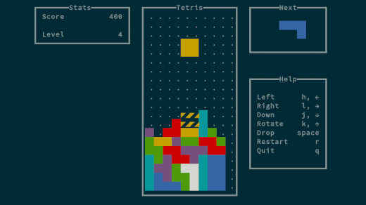 TERMINAL Tetris Download - Excellent remake of the original