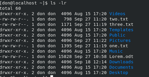 linux ls details