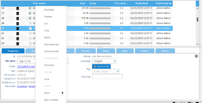 logicaldoc access menu 1160