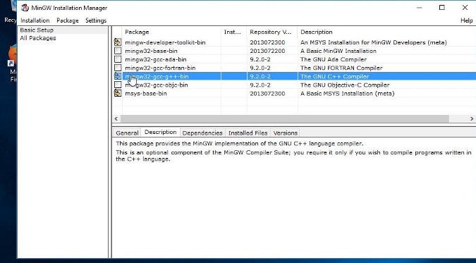 mingw installation