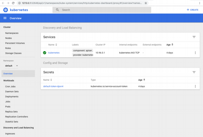 Minikube dashboard