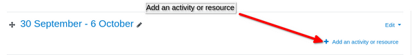 Add activity in Moodle