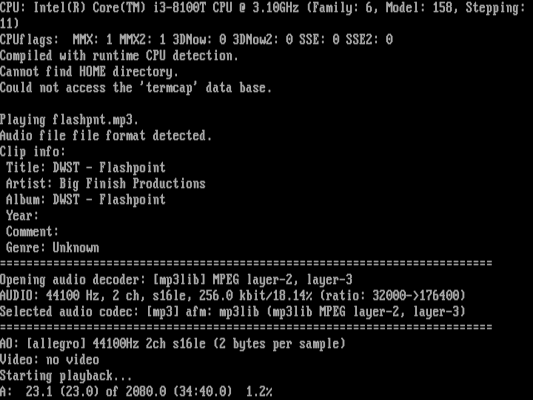 mplayer on FreeDOS