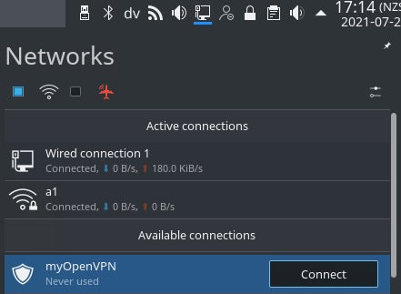 Add a VPN connection in Network Manager