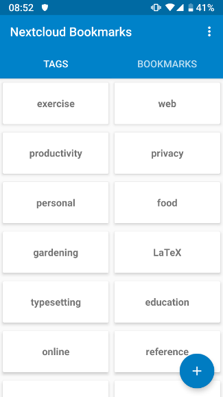 Nextcloud Bookmarks app