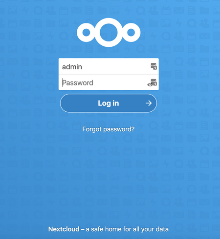 Nextcloud login interface