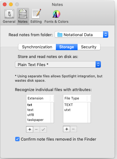 nvalt read notes from folder