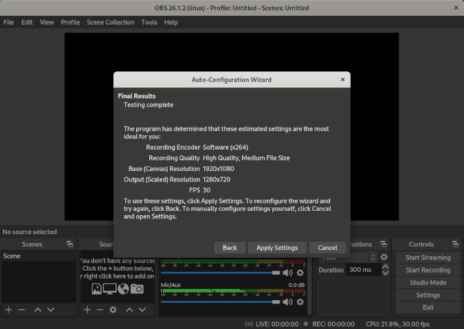 OBS Studio configuration