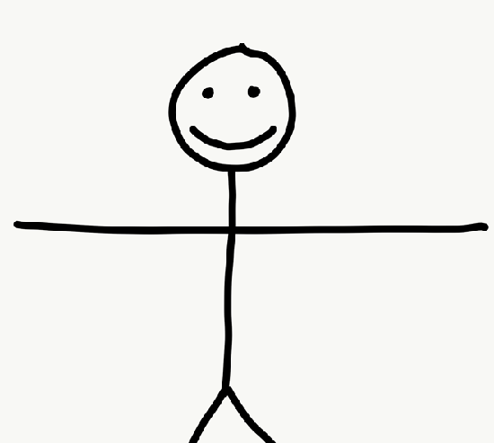 Stick figure with open arms