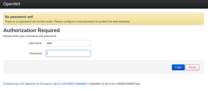 OpenWrt authorization