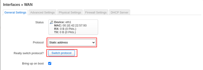 Assigning IP address manually