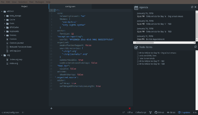 Atom Organized plugin