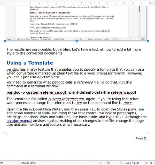 A document converted using a pandoc style template.