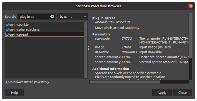 GIMP Procedure Browser