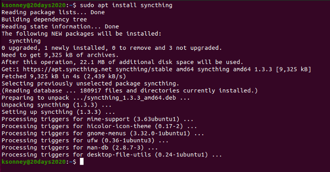 linux syncthing