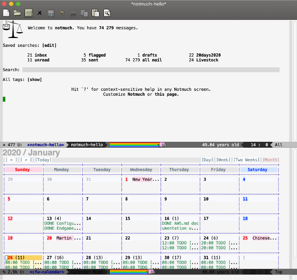 Mail and calendar in Emacs