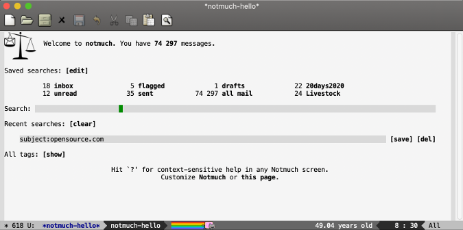Reading mail with Notmuch
