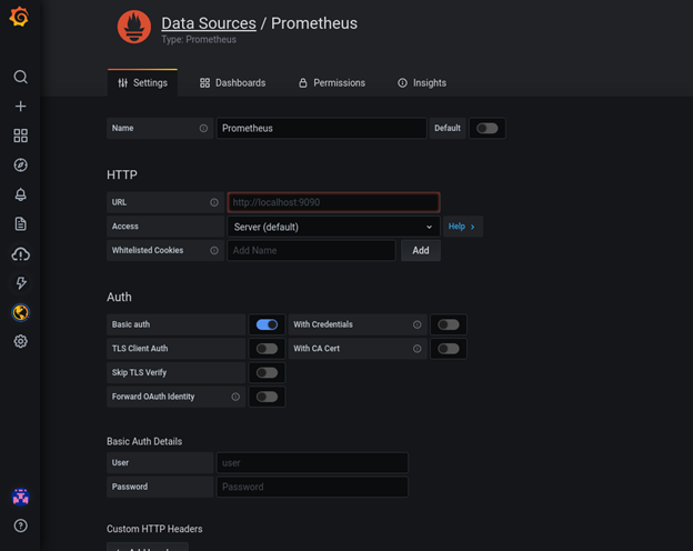 Add Prometheus data source