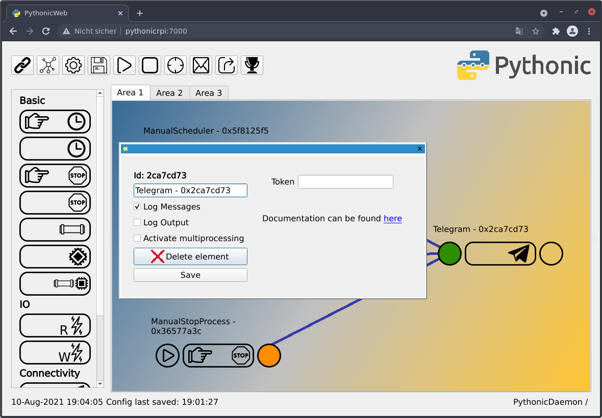 Pop-up for Phythonic GPIO remote Telegram